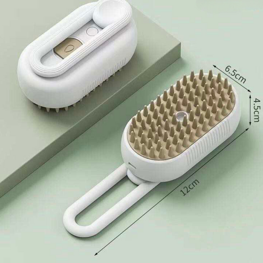 Brosse vapeur pour chat et chien couleur blanc et beige